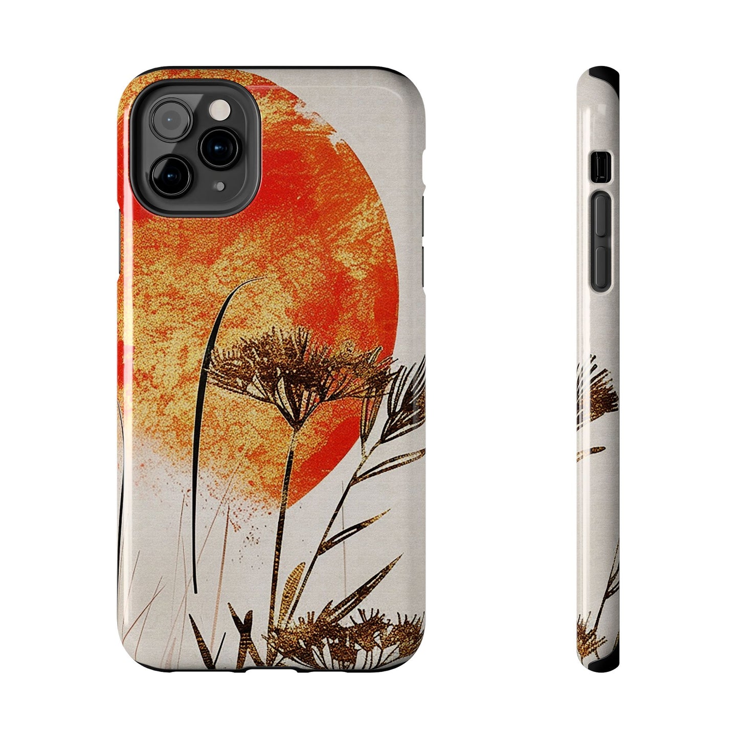 Artistic Floral Tough Phone Case - Sunset Design for Nature Lovers