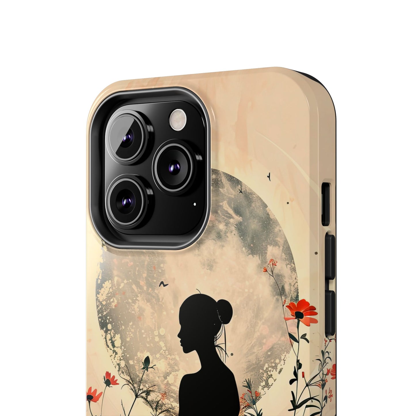 Meditative Vibe Tough Phone Case - Floral Silhouette Design