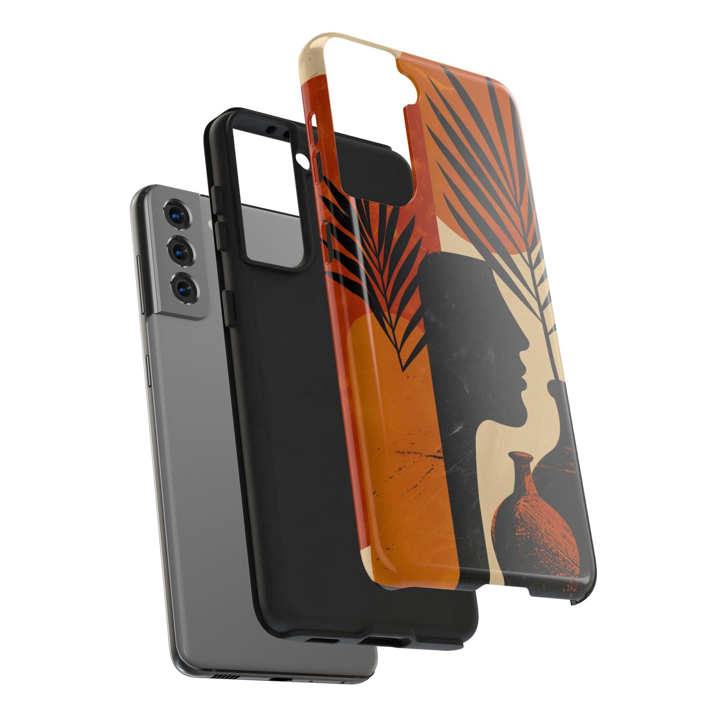 Artistic Tough Phone Case with Nature-Inspired Design