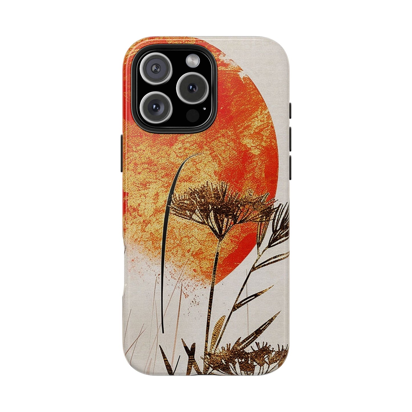 Artistic Floral Tough Phone Case - Sunset Design for Nature Lovers
