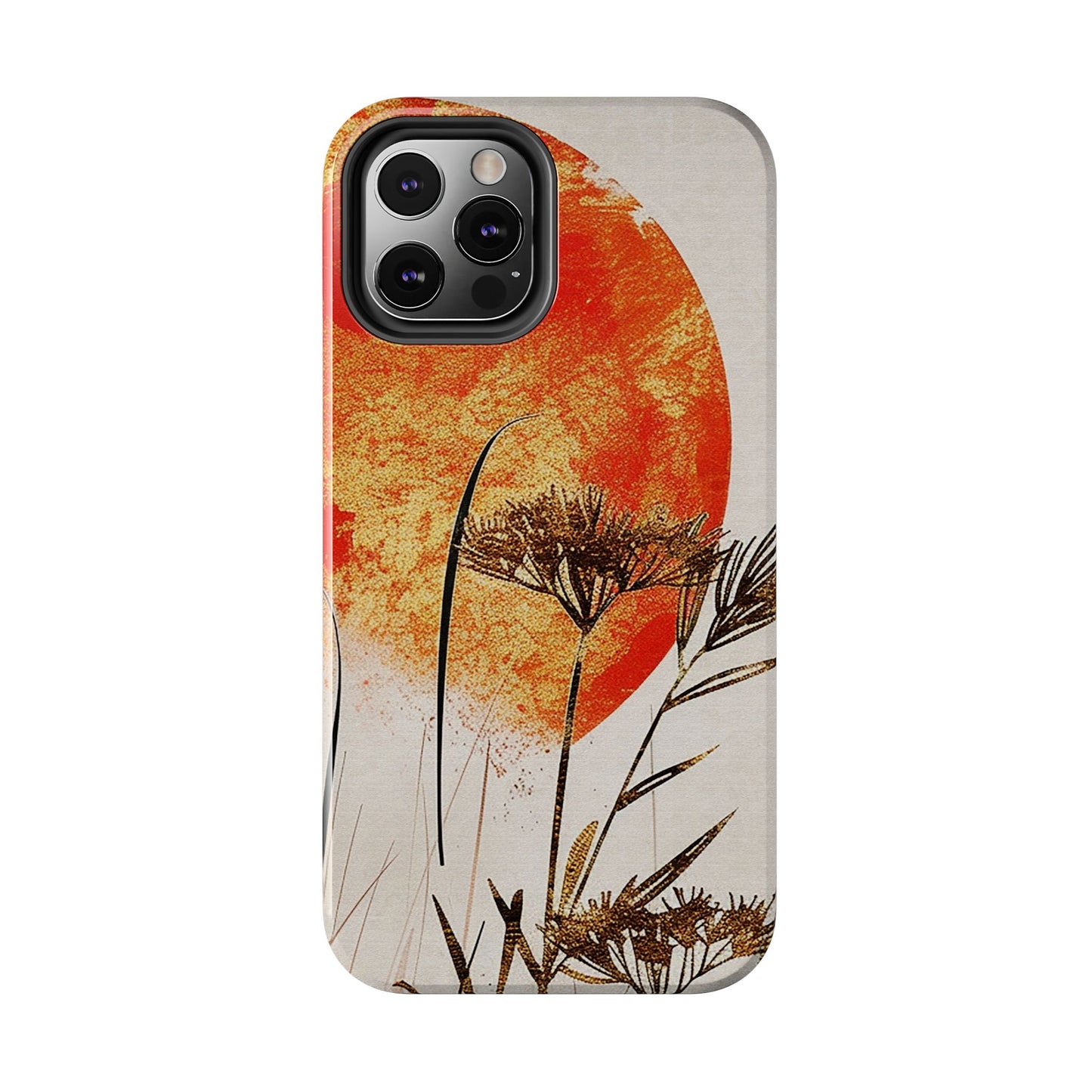 Artistic Floral Tough Phone Case - Sunset Design for Nature Lovers