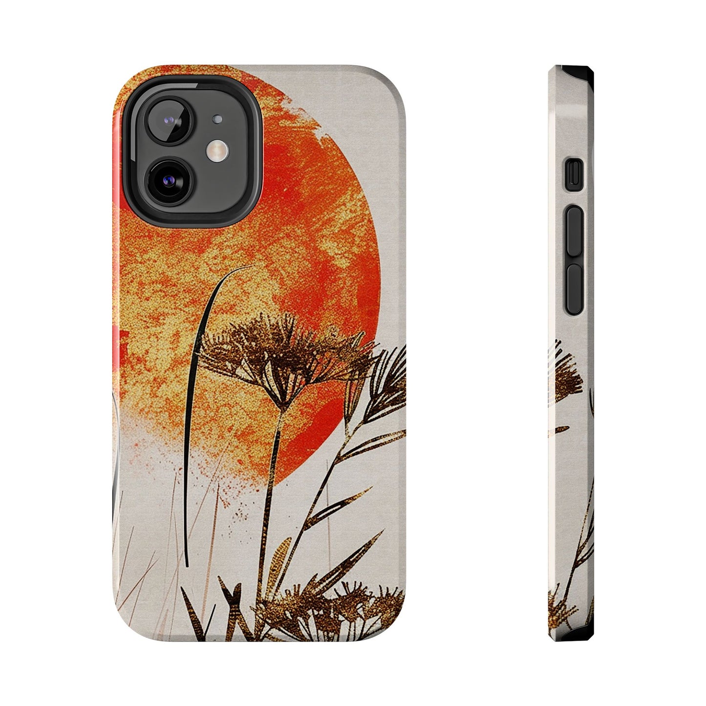 Artistic Floral Tough Phone Case - Sunset Design for Nature Lovers