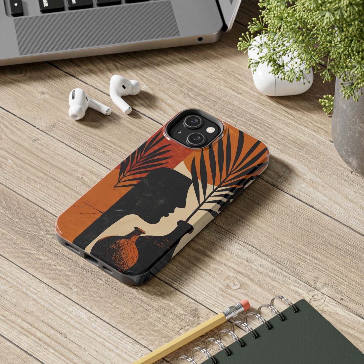 Artistic Tough Phone Case with Nature-Inspired Design