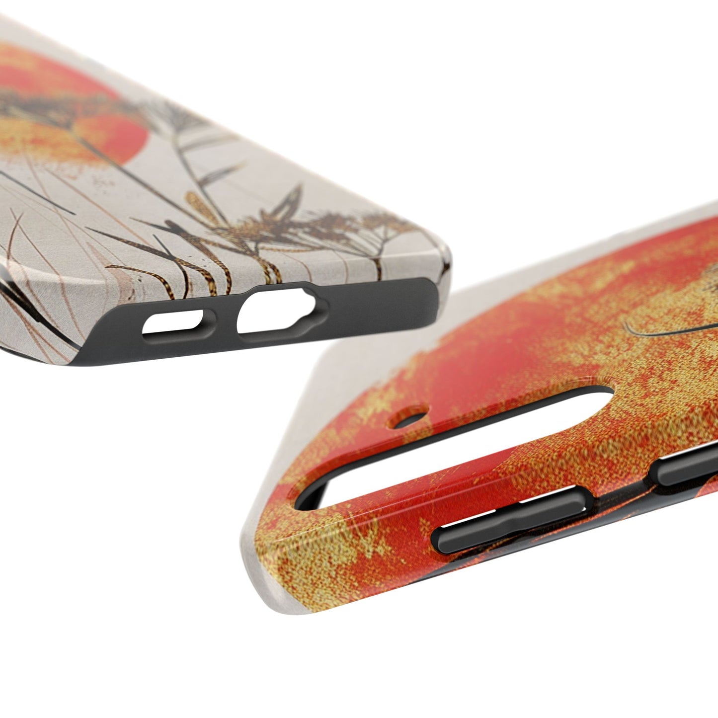 Artistic Floral Tough Phone Case - Sunset Design for Nature Lovers