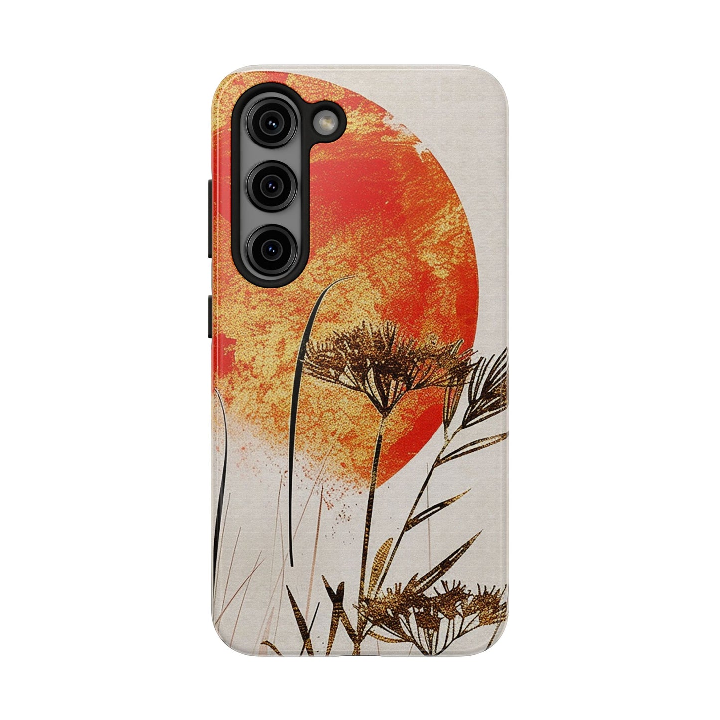 Artistic Floral Tough Phone Case - Sunset Design for Nature Lovers