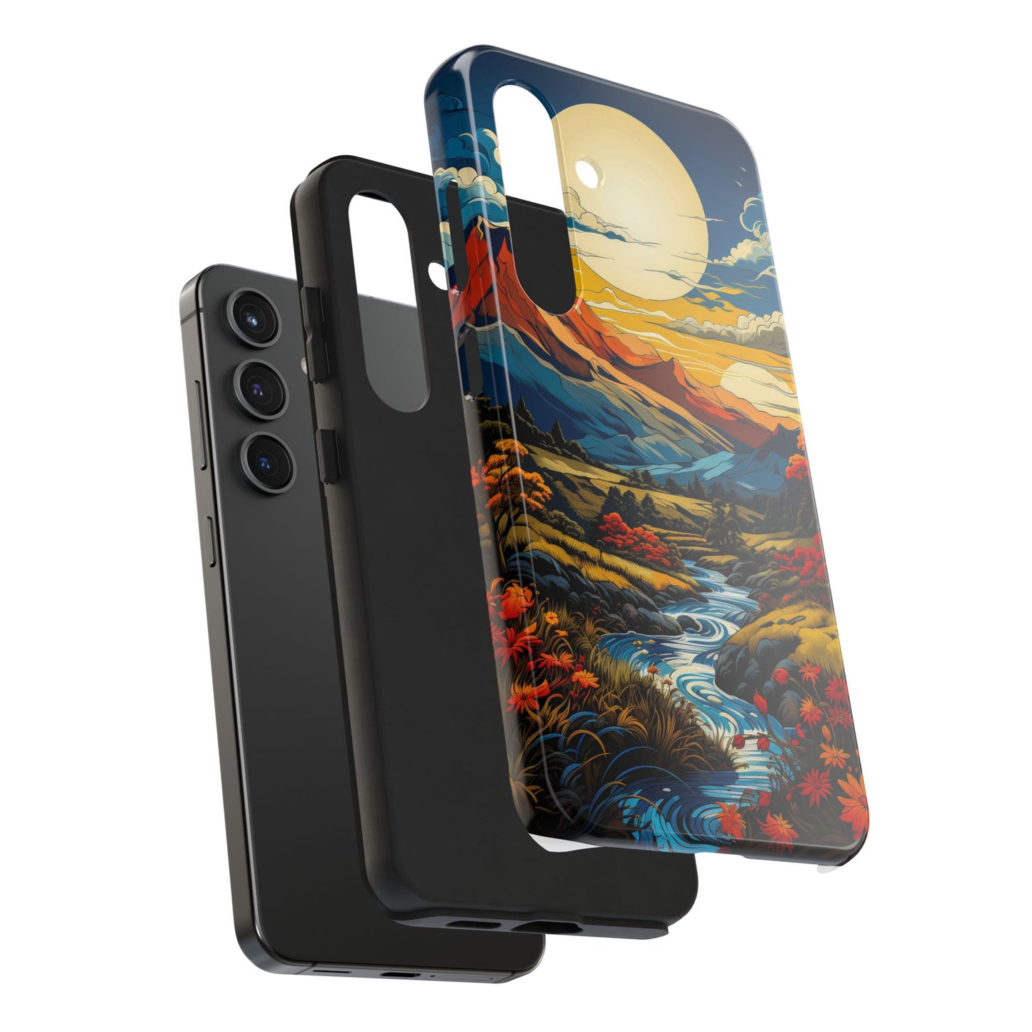 Scenic Landscape Tough Phone Case - Vibrant Nature Design for Adventurers