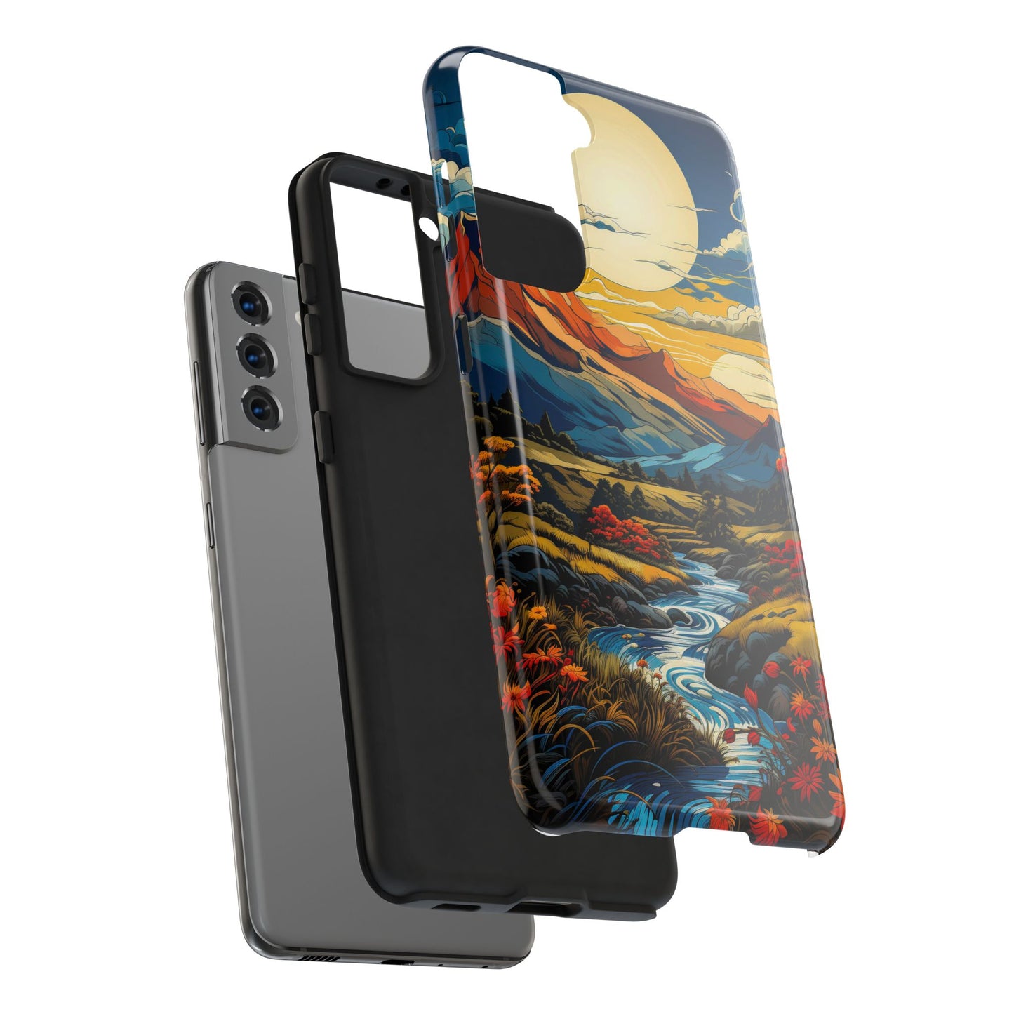 Scenic Landscape Tough Phone Case - Vibrant Nature Design for Adventurers