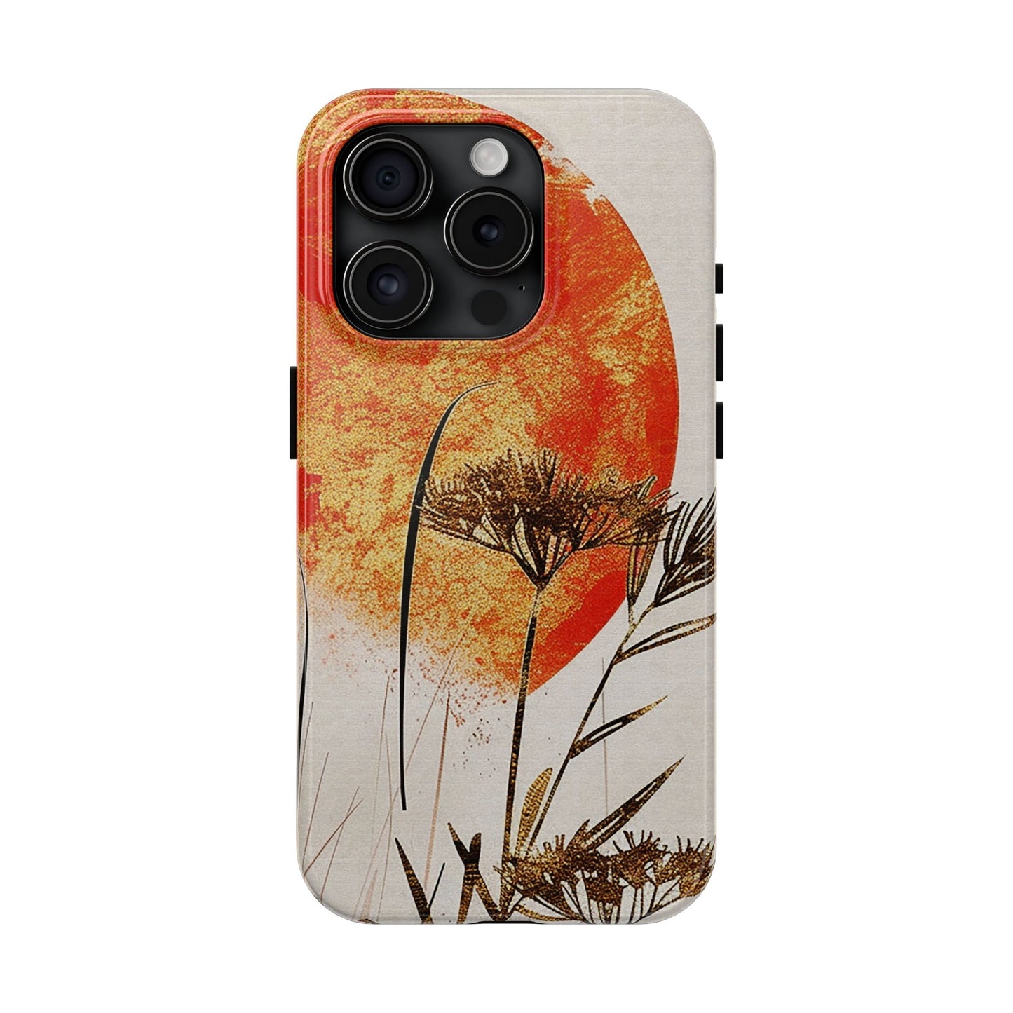 Artistic Floral Tough Phone Case - Sunset Design for Nature Lovers