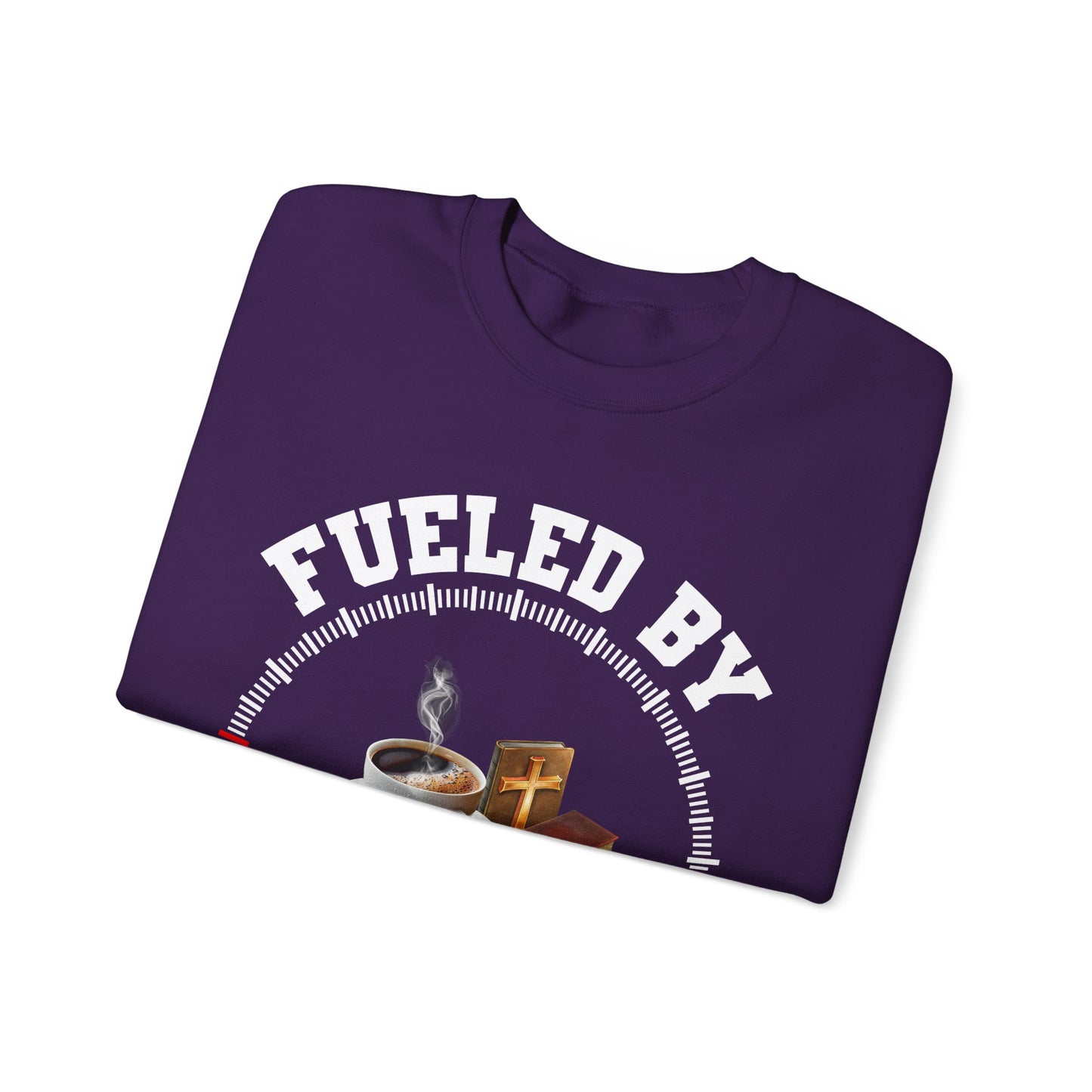 Fueled by God and Coffee Crewneck Sweatshirt for Coffee Lovers