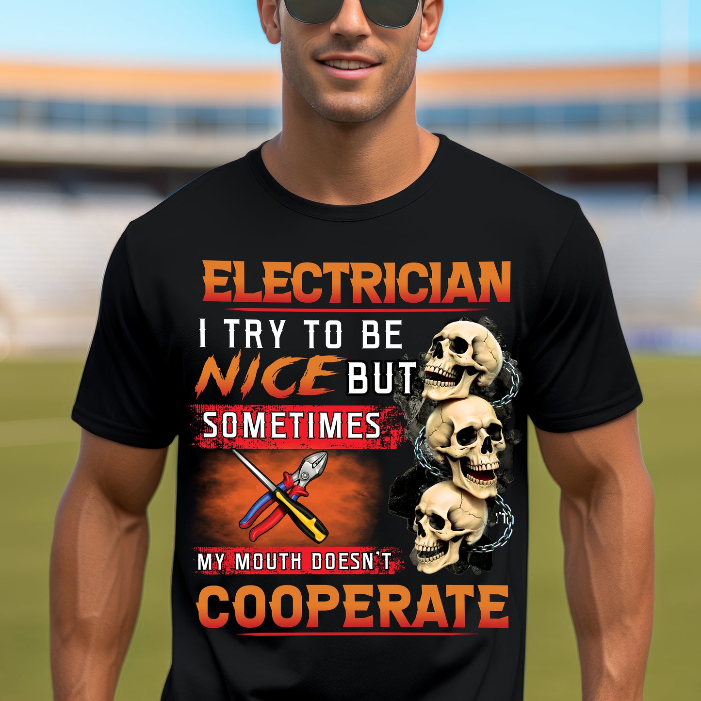 Electrician I Try To Be Nice But Sometimes Funny T-Shirt