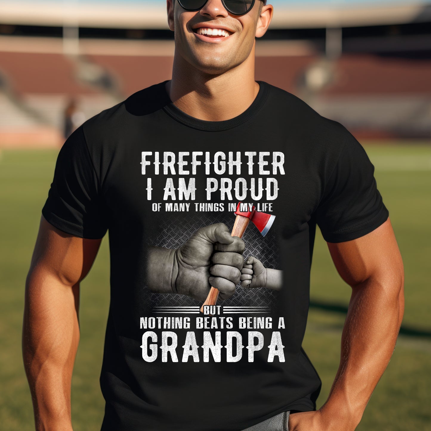 Proud Firefighter Grandpa T-Shirt | Perfect Gift for Grandpas | Casual Comfort