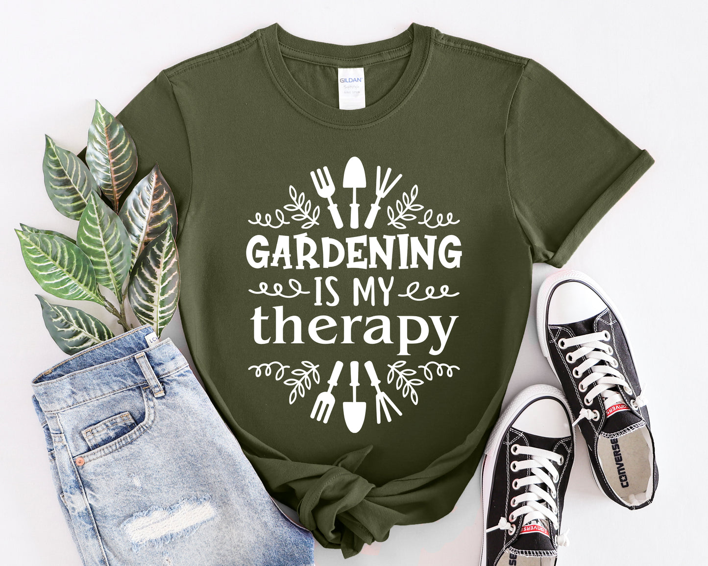 Gardening Is My Therapy Unisex Softstyle T-Shirt - Perfect Gift for Garden Lovers
