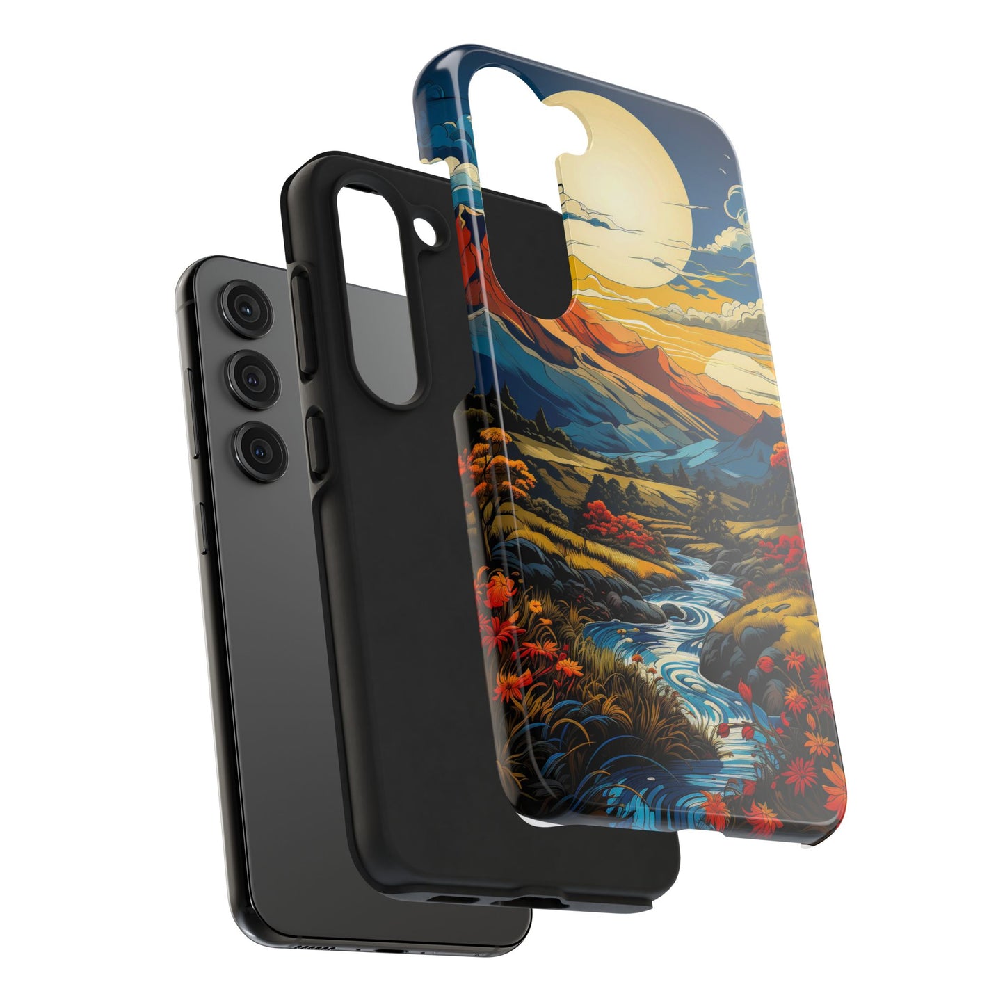 Scenic Landscape Tough Phone Case - Vibrant Nature Design for Adventurers