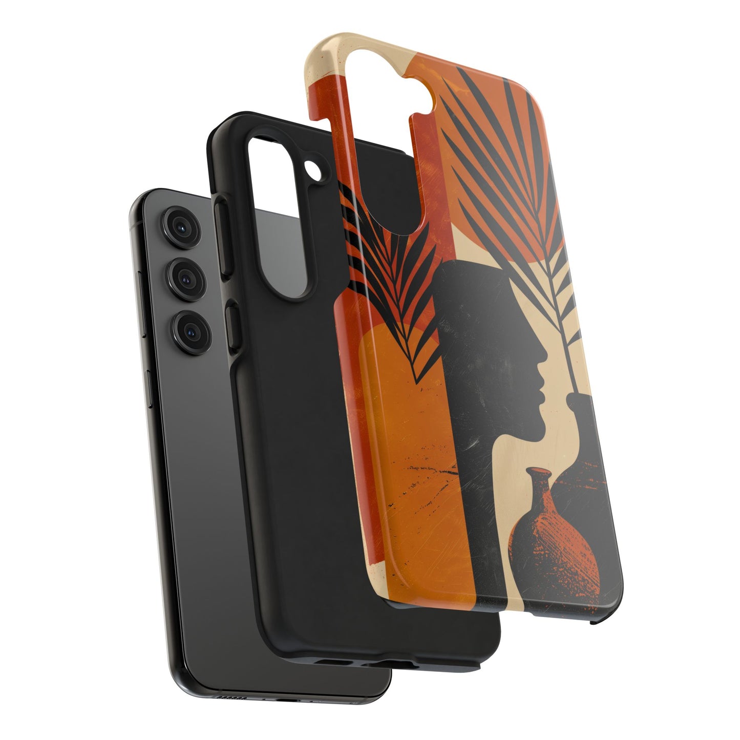 Artistic Tough Phone Case with Nature-Inspired Design