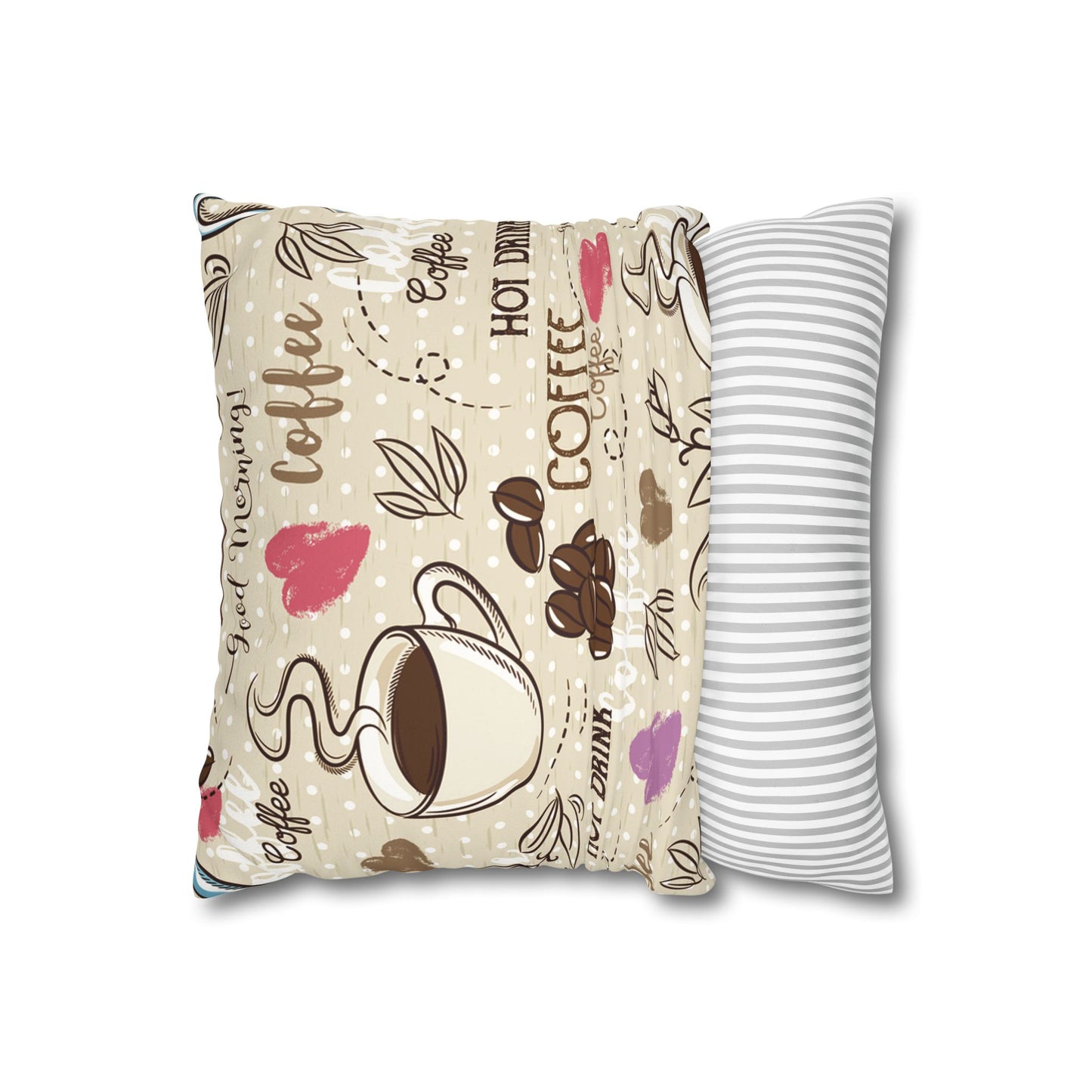 Coffee-Themed Pillowcase for Cozy Living Rooms, Coffee Lover Gift, Home Decor Accent, Housewarming Gift, Unique Bedding