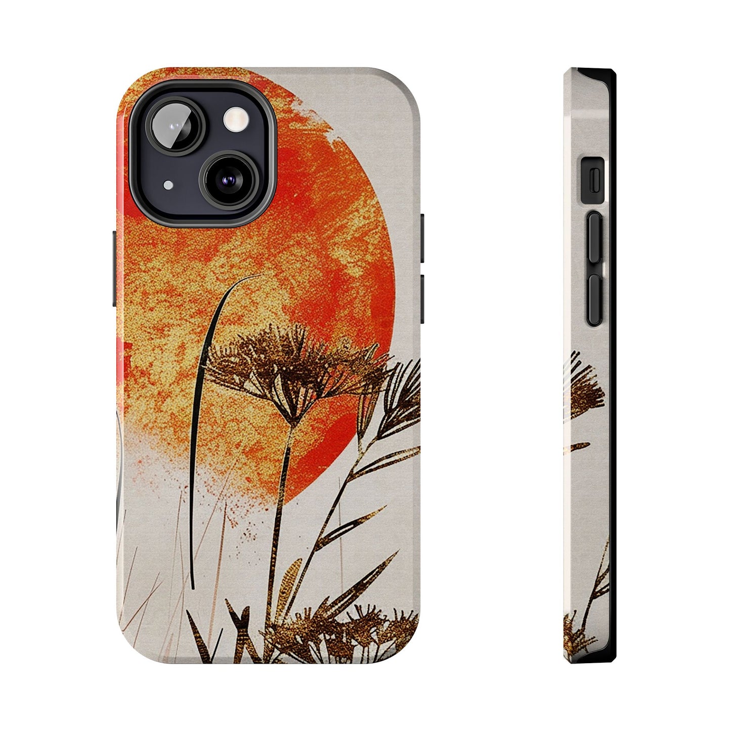 Artistic Floral Tough Phone Case - Sunset Design for Nature Lovers