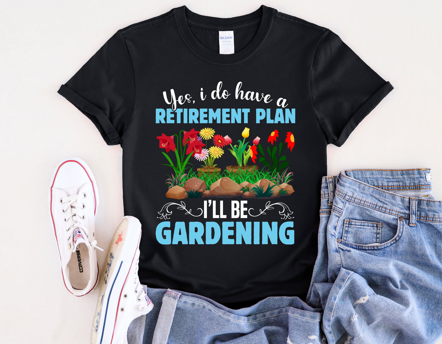 Gardening Retirement Plan T-Shirt - Funny Unisex Softstyle Tee
