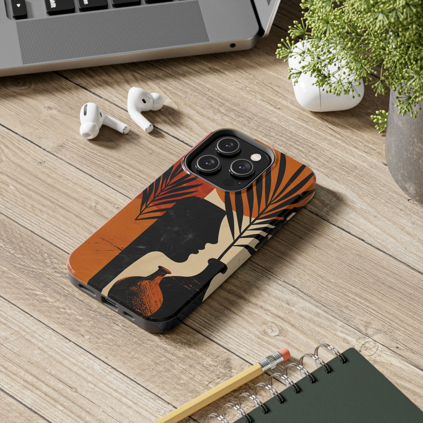 Artistic Tough Phone Case with Nature-Inspired Design