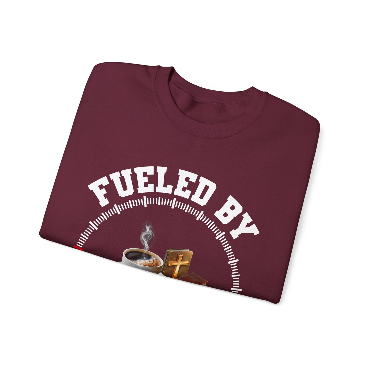 Fueled by God and Coffee Crewneck Sweatshirt for Coffee Lovers