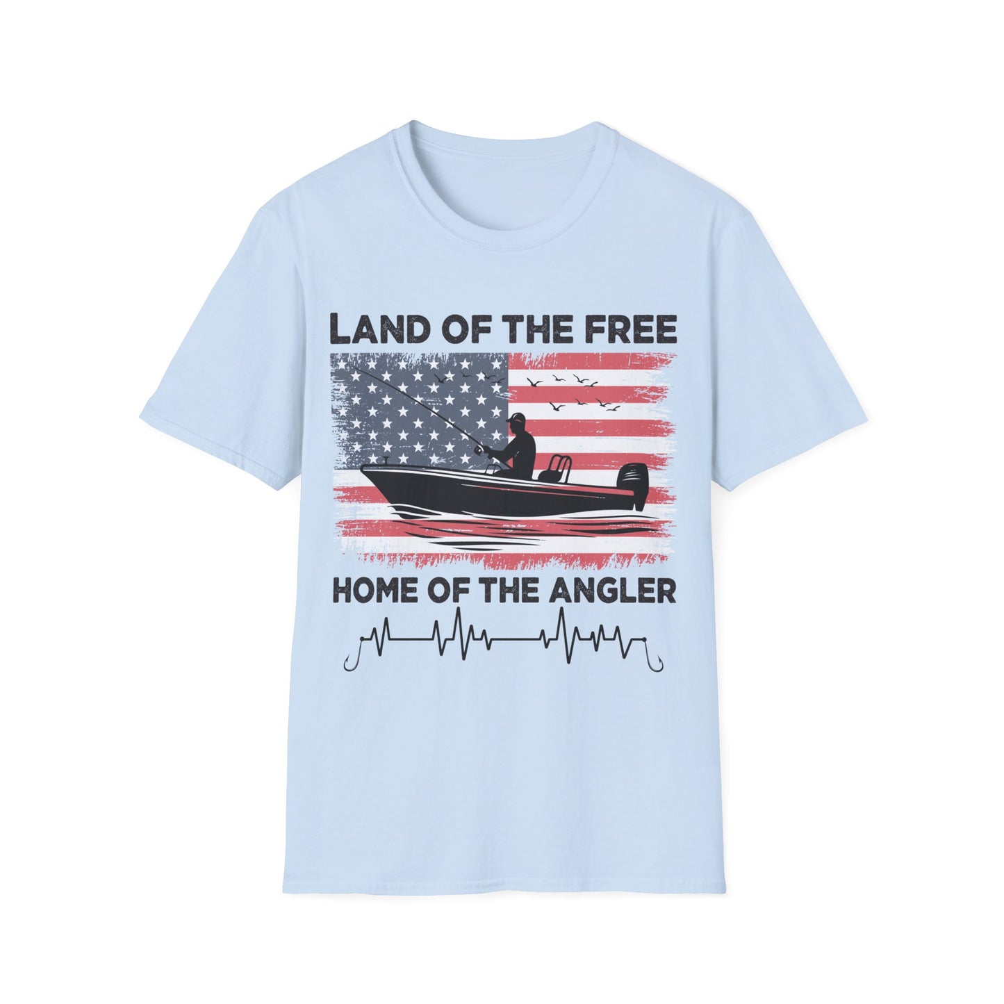 Land of the Free Fishing T-Shirt | Home of the Angler Graphic Tee for Outdoor Enthusiasts