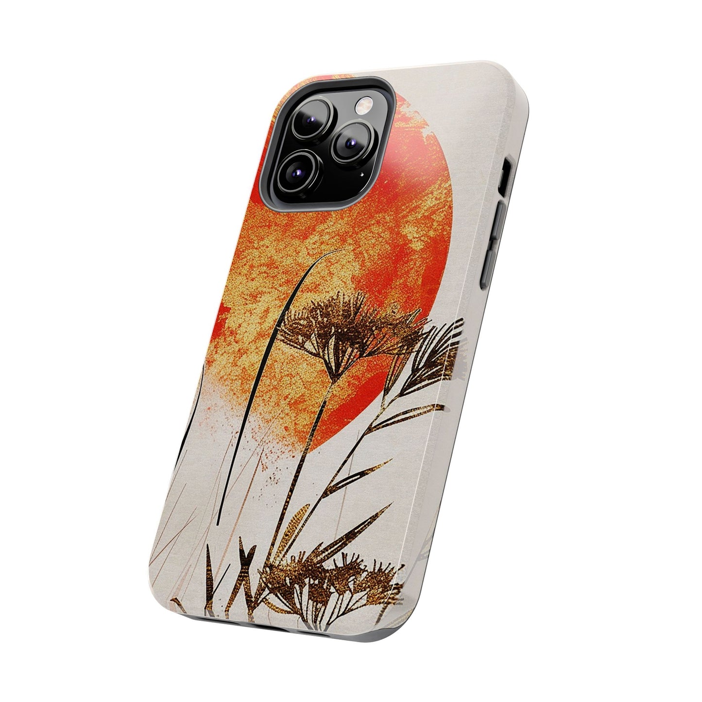 Artistic Floral Tough Phone Case - Sunset Design for Nature Lovers