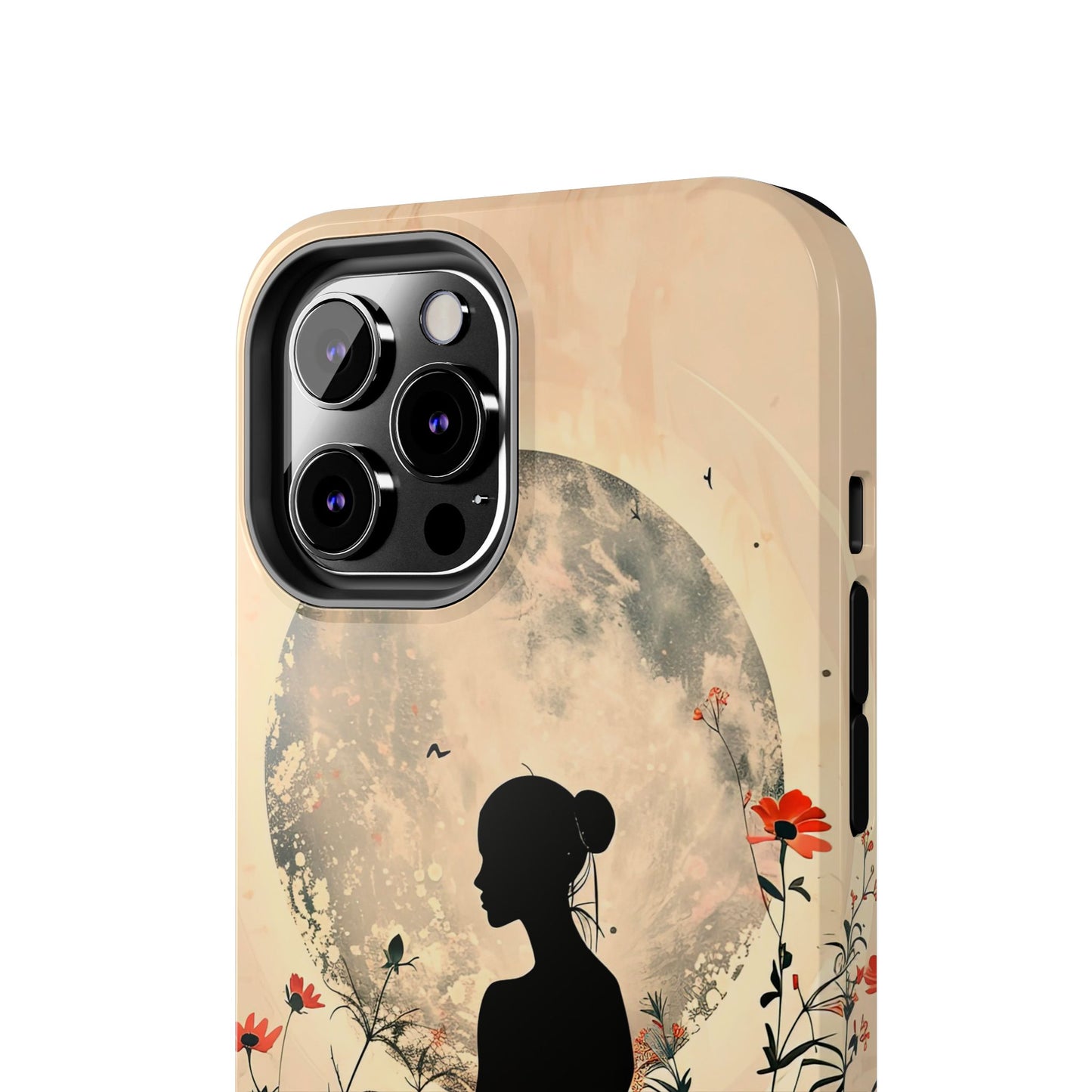 Meditative Vibe Tough Phone Case - Floral Silhouette Design