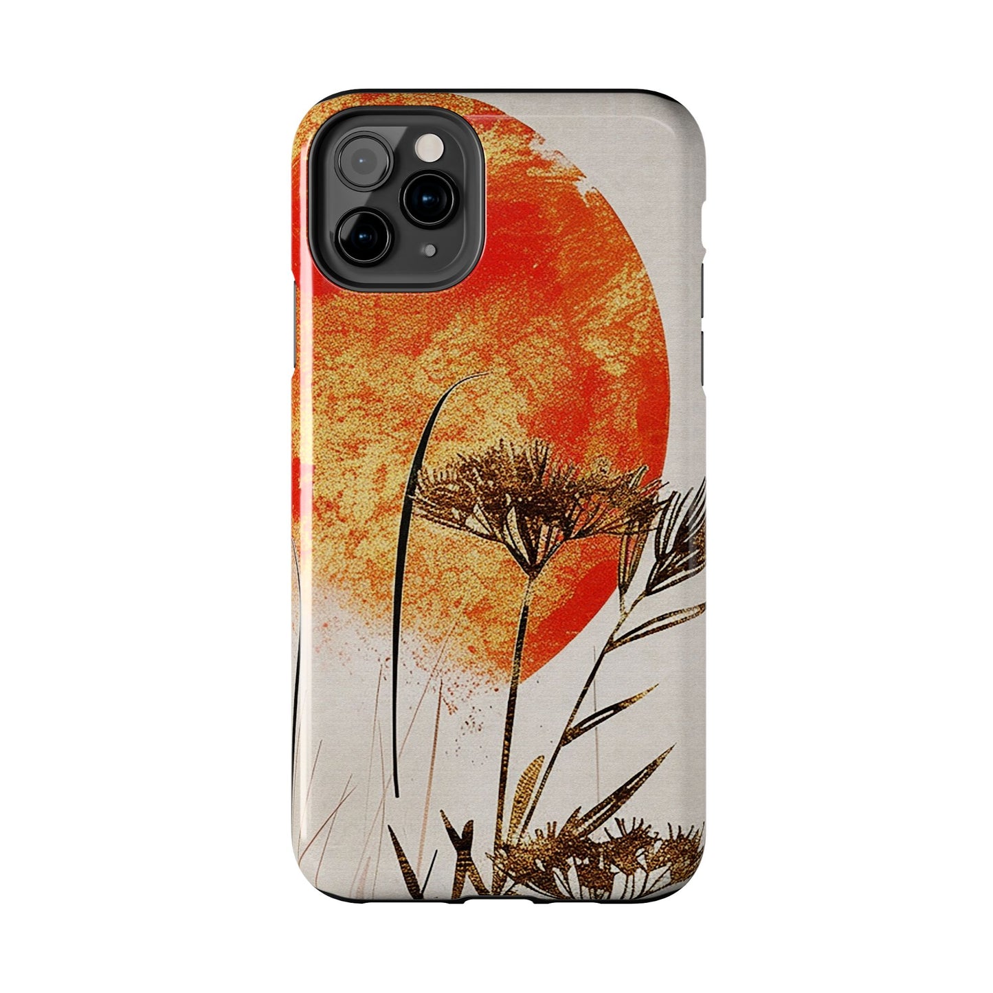 Artistic Floral Tough Phone Case - Sunset Design for Nature Lovers