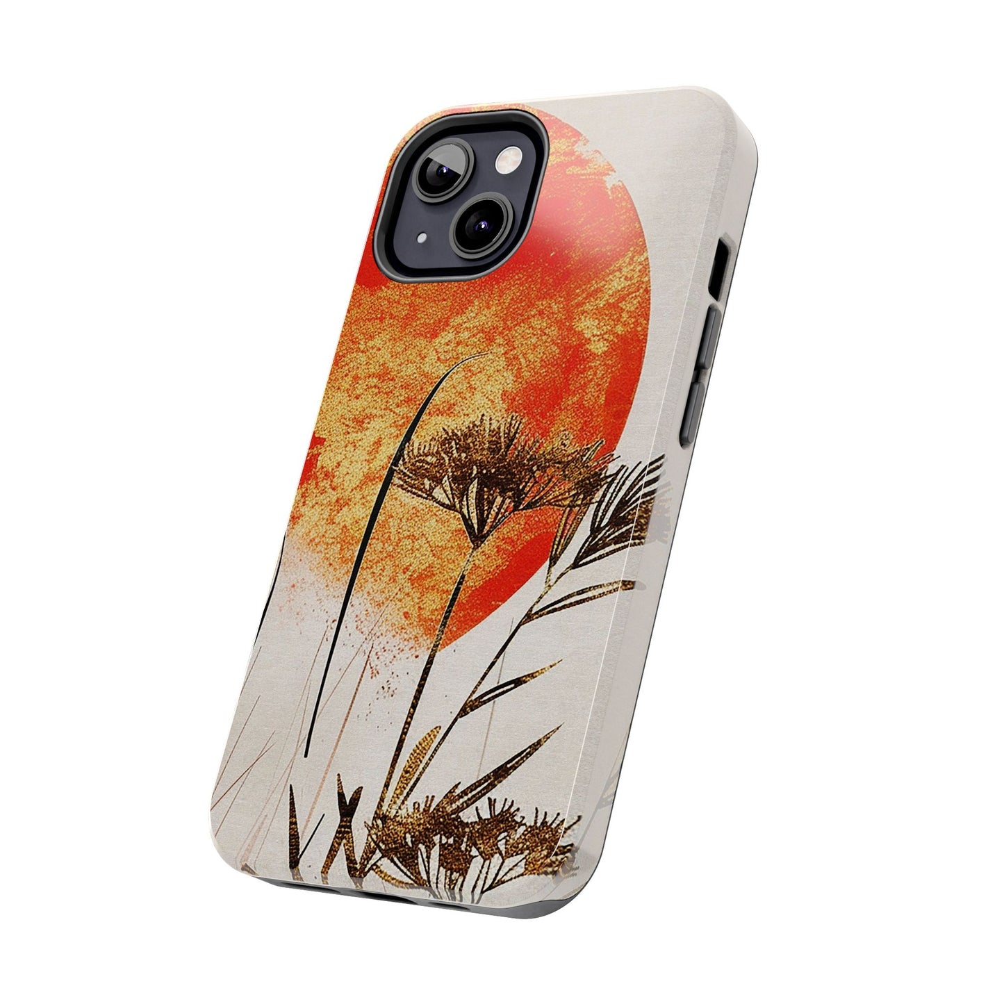 Artistic Floral Tough Phone Case - Sunset Design for Nature Lovers