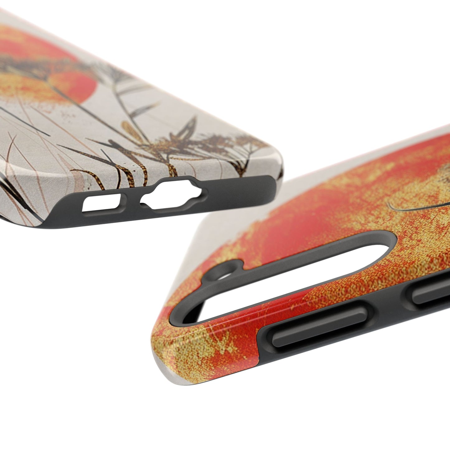 Artistic Floral Tough Phone Case - Sunset Design for Nature Lovers