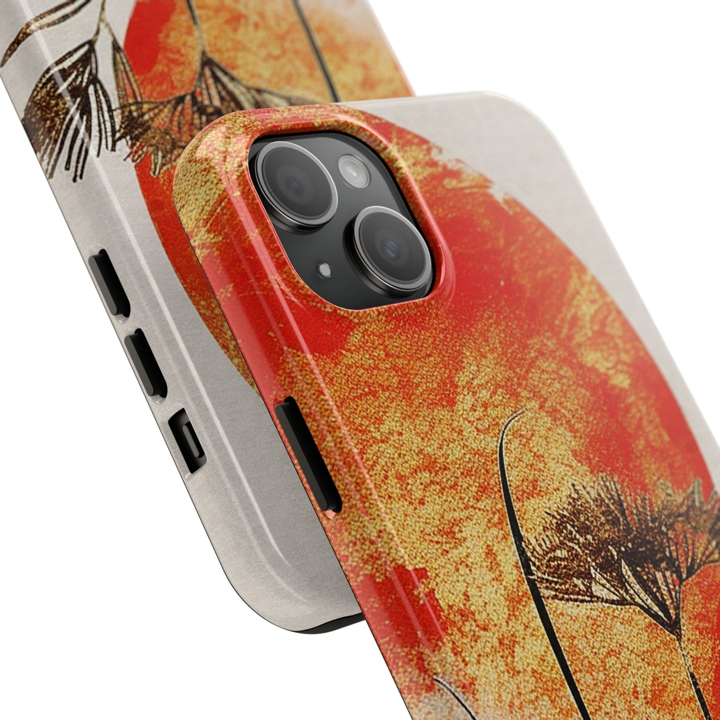 Artistic Floral Tough Phone Case - Sunset Design for Nature Lovers
