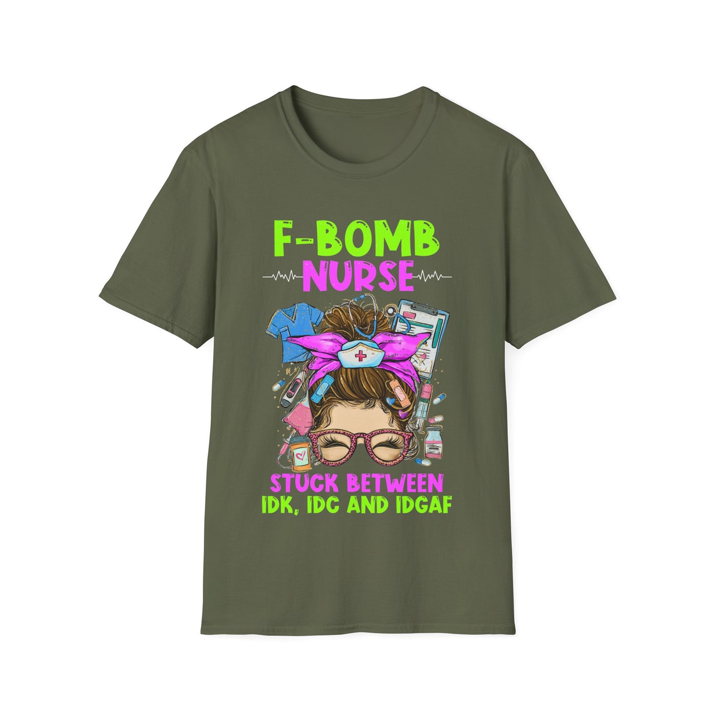F-Bomb Nurse Unisex Softstyle T-Shirt - Funny Gift for Nurses