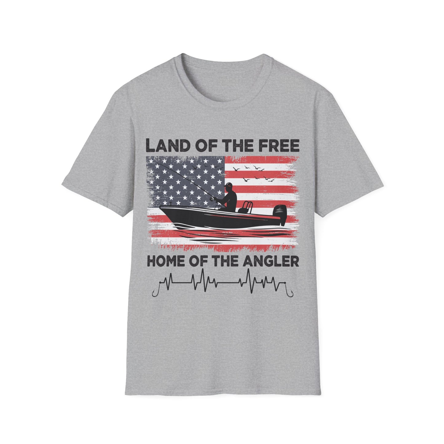 Land of the Free Fishing T-Shirt | Home of the Angler Graphic Tee for Outdoor Enthusiasts