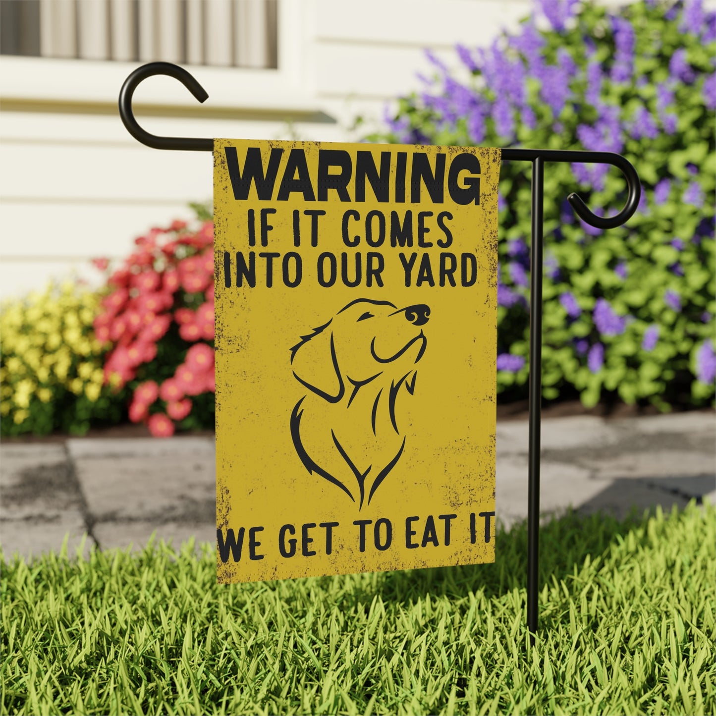 Dog Warning Yard Flag, Garden Banner for Pet Lovers, Funny Outdoor Decoration, Home Welcome Sign, Gift for Dog Owners