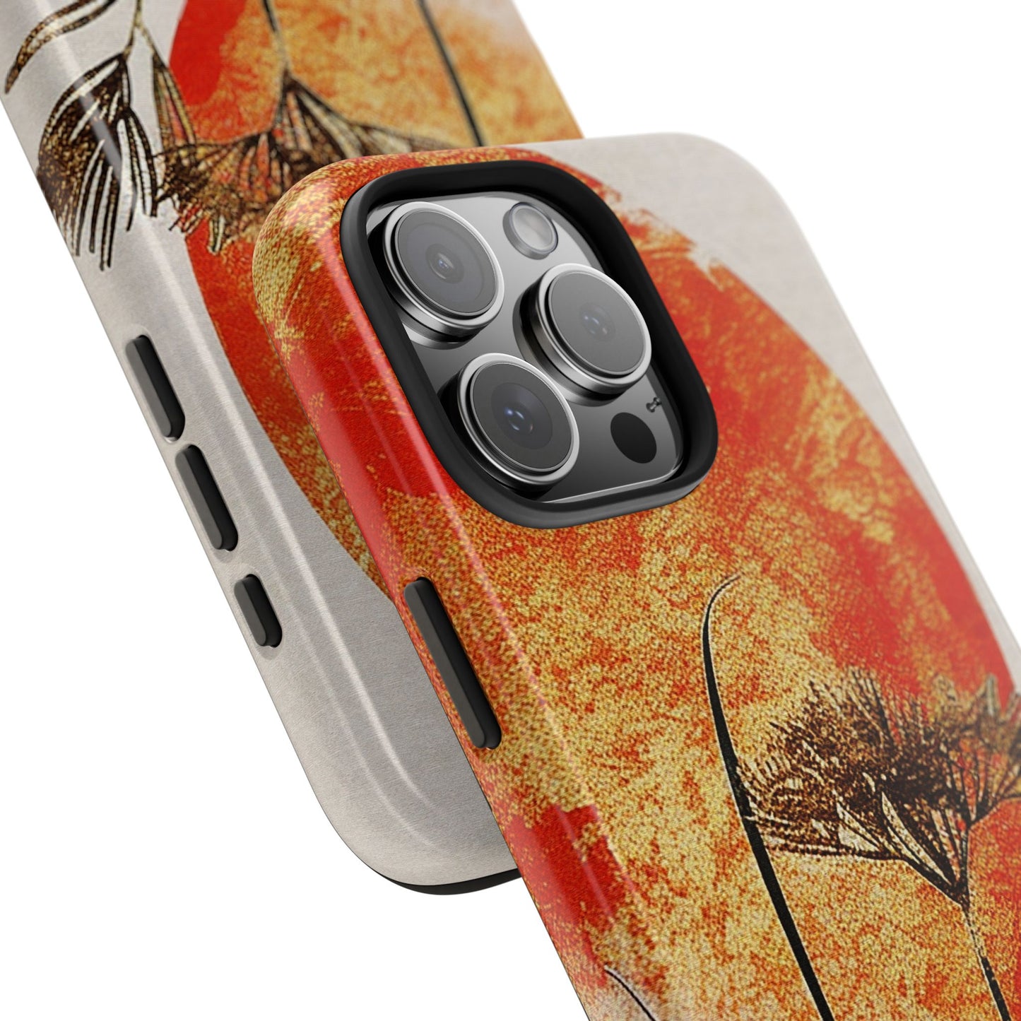 Artistic Floral Tough Phone Case - Sunset Design for Nature Lovers