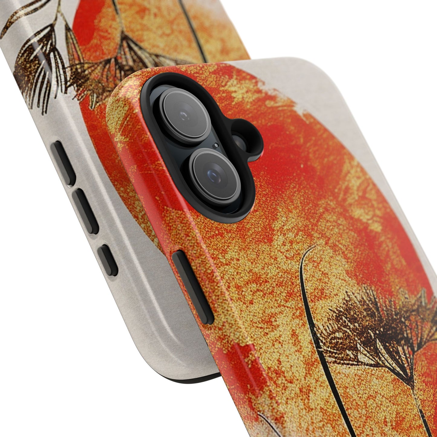 Artistic Floral Tough Phone Case - Sunset Design for Nature Lovers