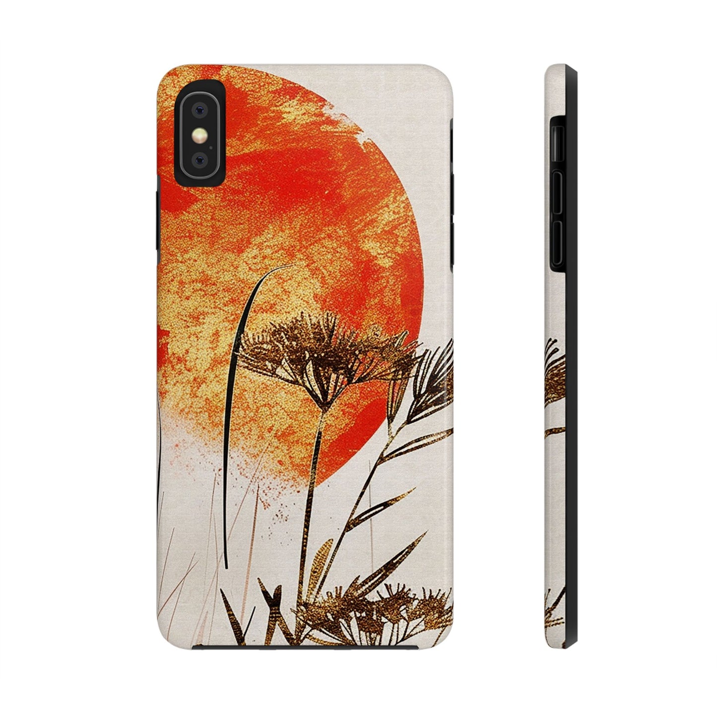 Artistic Floral Tough Phone Case - Sunset Design for Nature Lovers