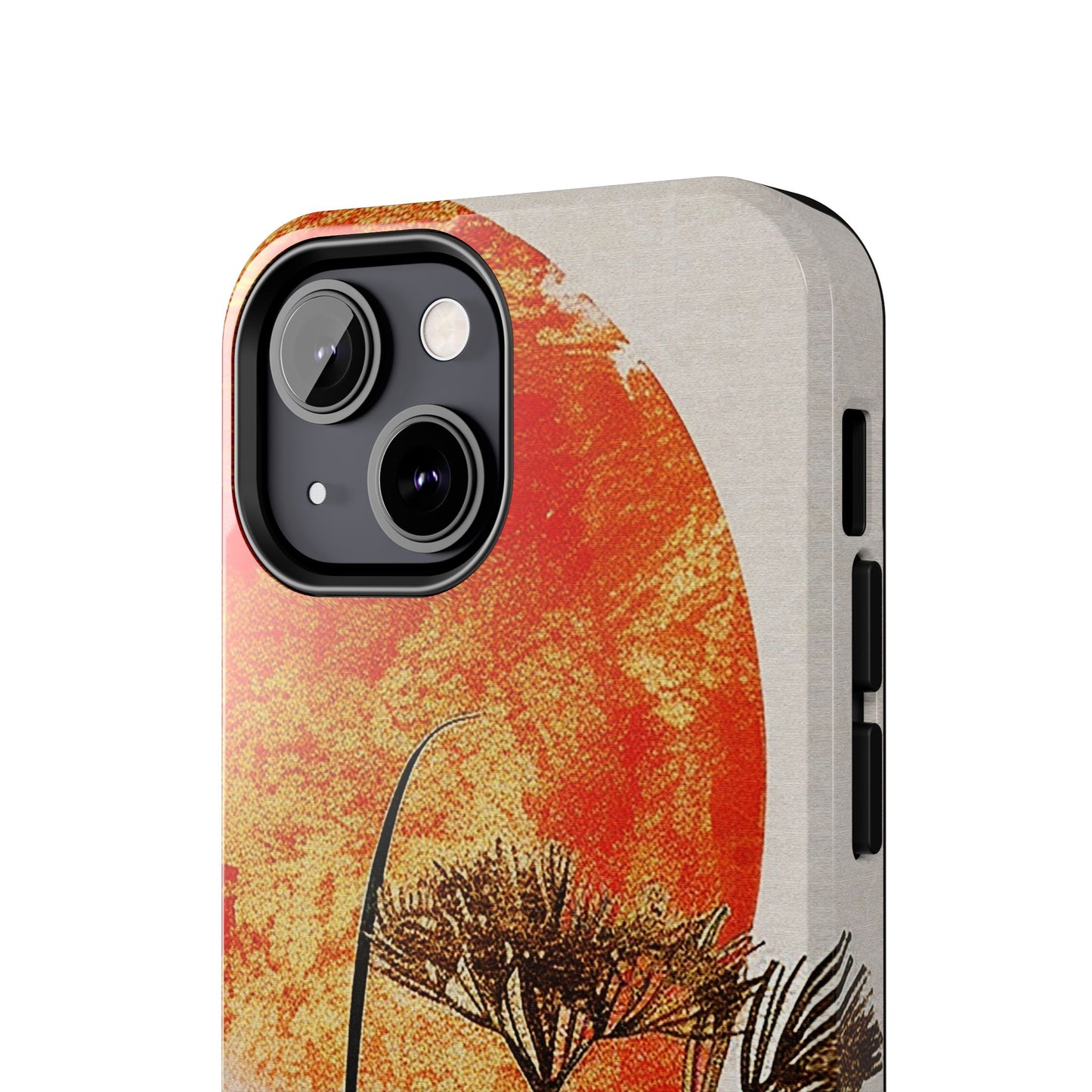 Artistic Floral Tough Phone Case - Sunset Design for Nature Lovers