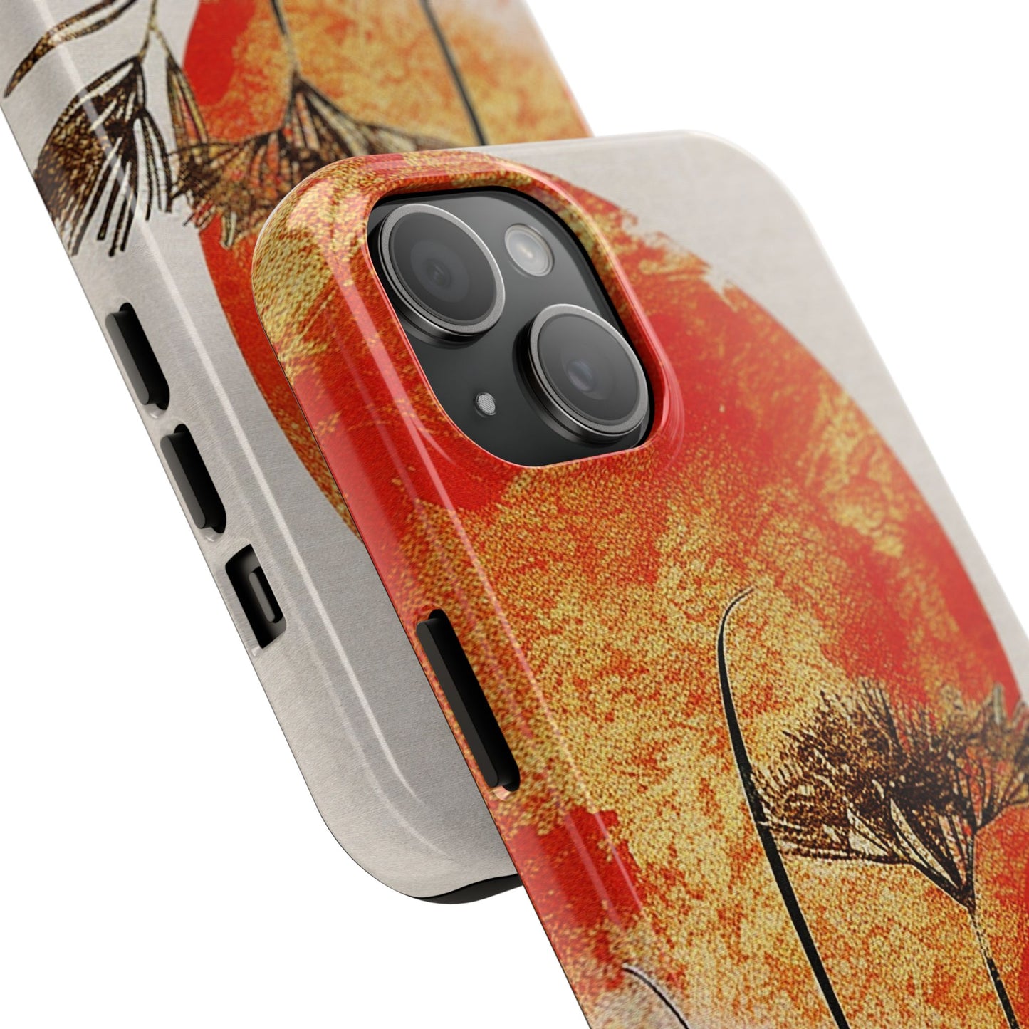 Artistic Floral Tough Phone Case - Sunset Design for Nature Lovers