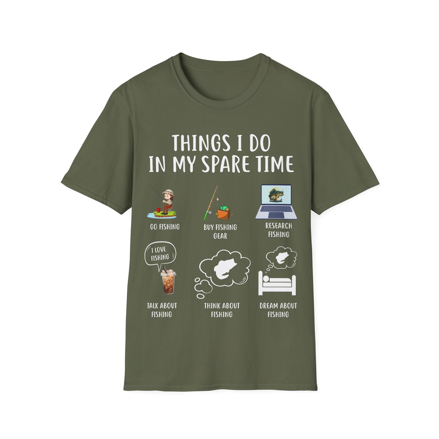 Fishing Enthusiast T-Shirt - "Things I Do in My Spare Time"