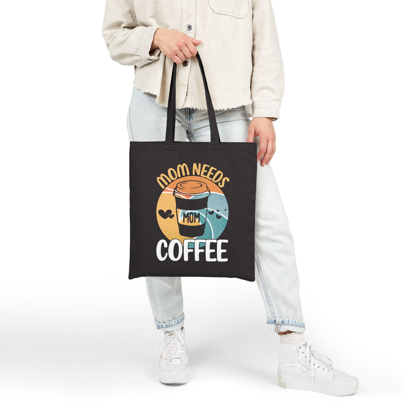 Mom Needs Coffee Tote Bag - Stylish Cotton Canvas Shopper for Coffee Lovers
