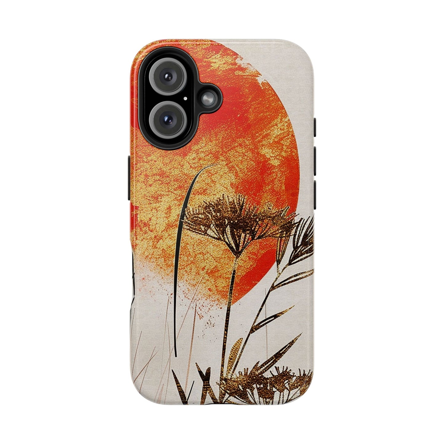Artistic Floral Tough Phone Case - Sunset Design for Nature Lovers