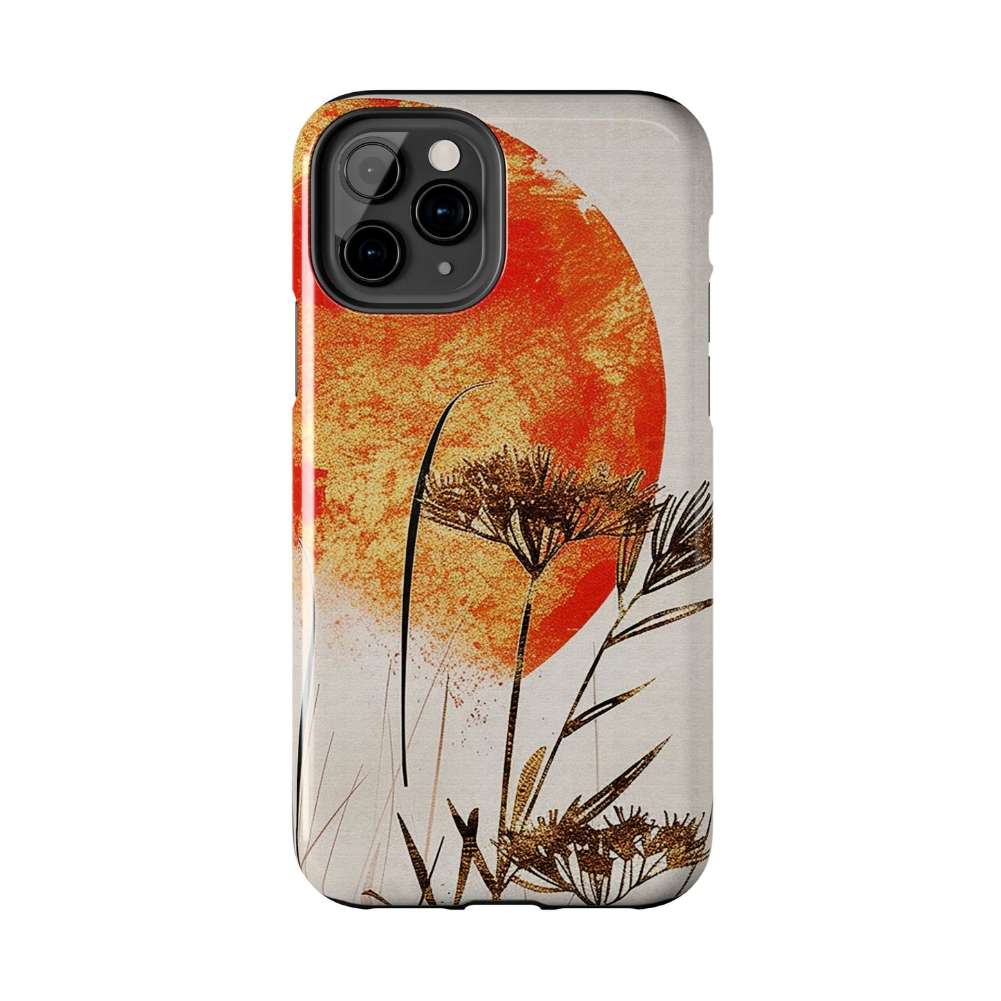Artistic Floral Tough Phone Case - Sunset Design for Nature Lovers
