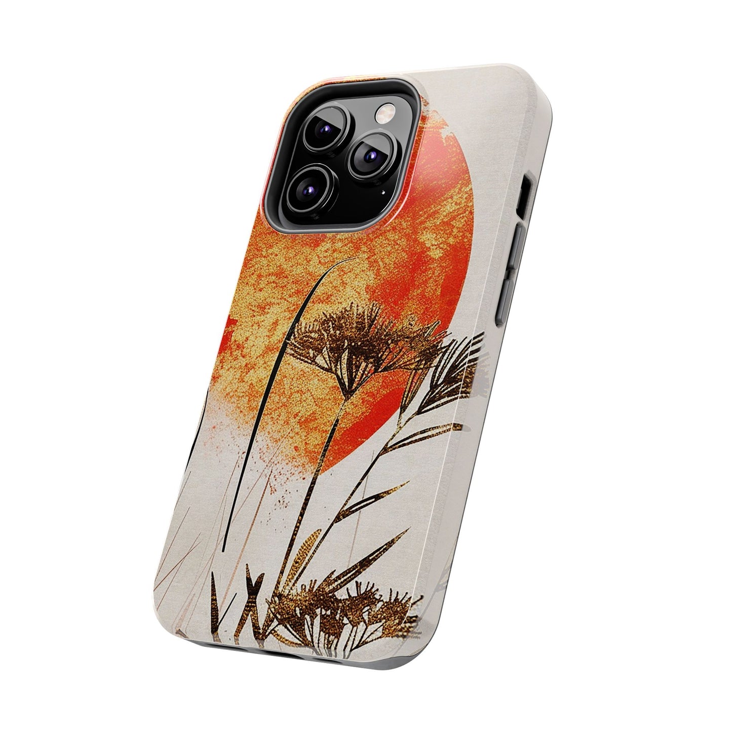 Artistic Floral Tough Phone Case - Sunset Design for Nature Lovers