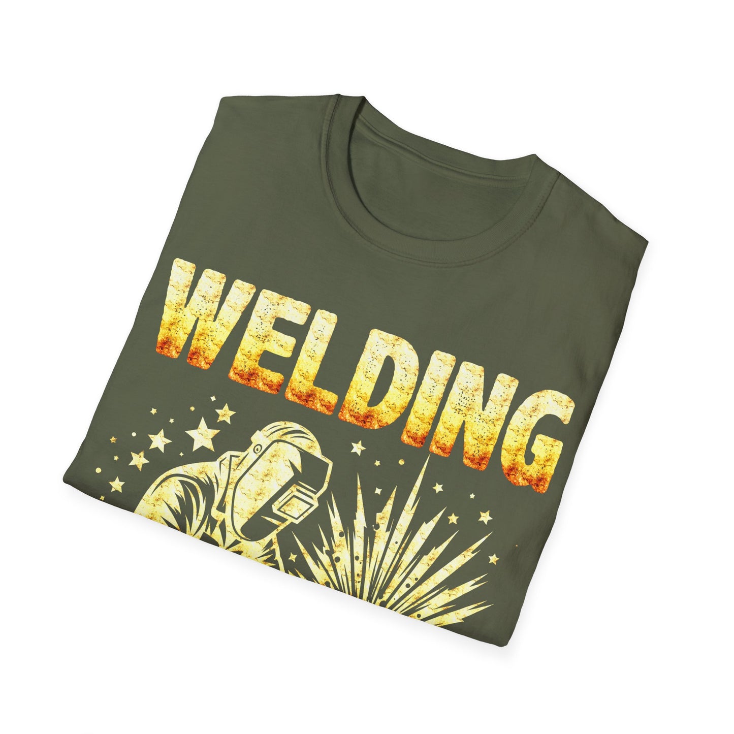 Welding T-Shirt - "It's Like Sewing with Fire" - Unisex Softstyle Tee for Welders and DIY Enthusiasts