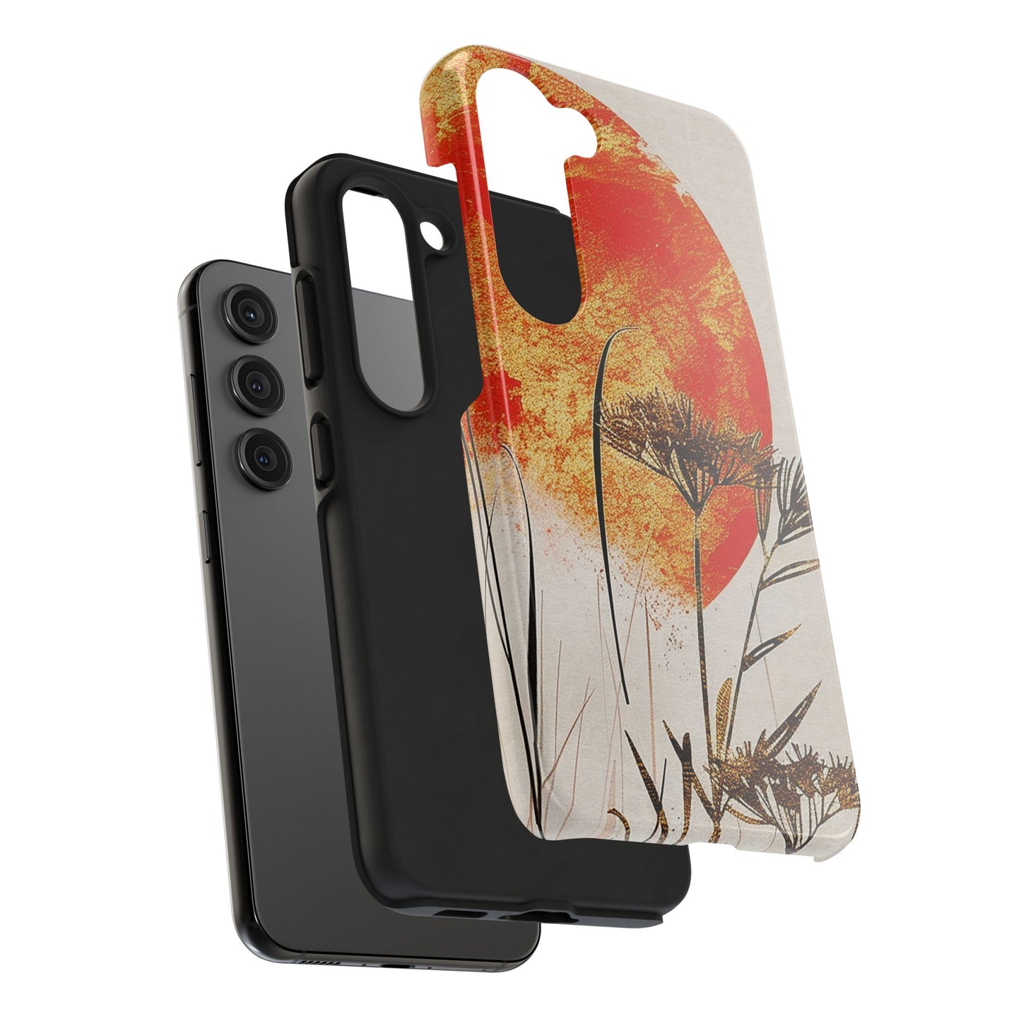 Artistic Floral Tough Phone Case - Sunset Design for Nature Lovers
