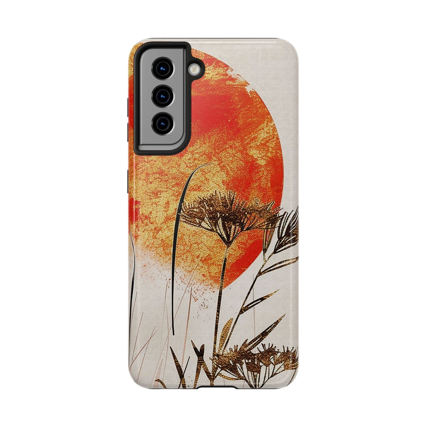 Artistic Floral Tough Phone Case - Sunset Design for Nature Lovers