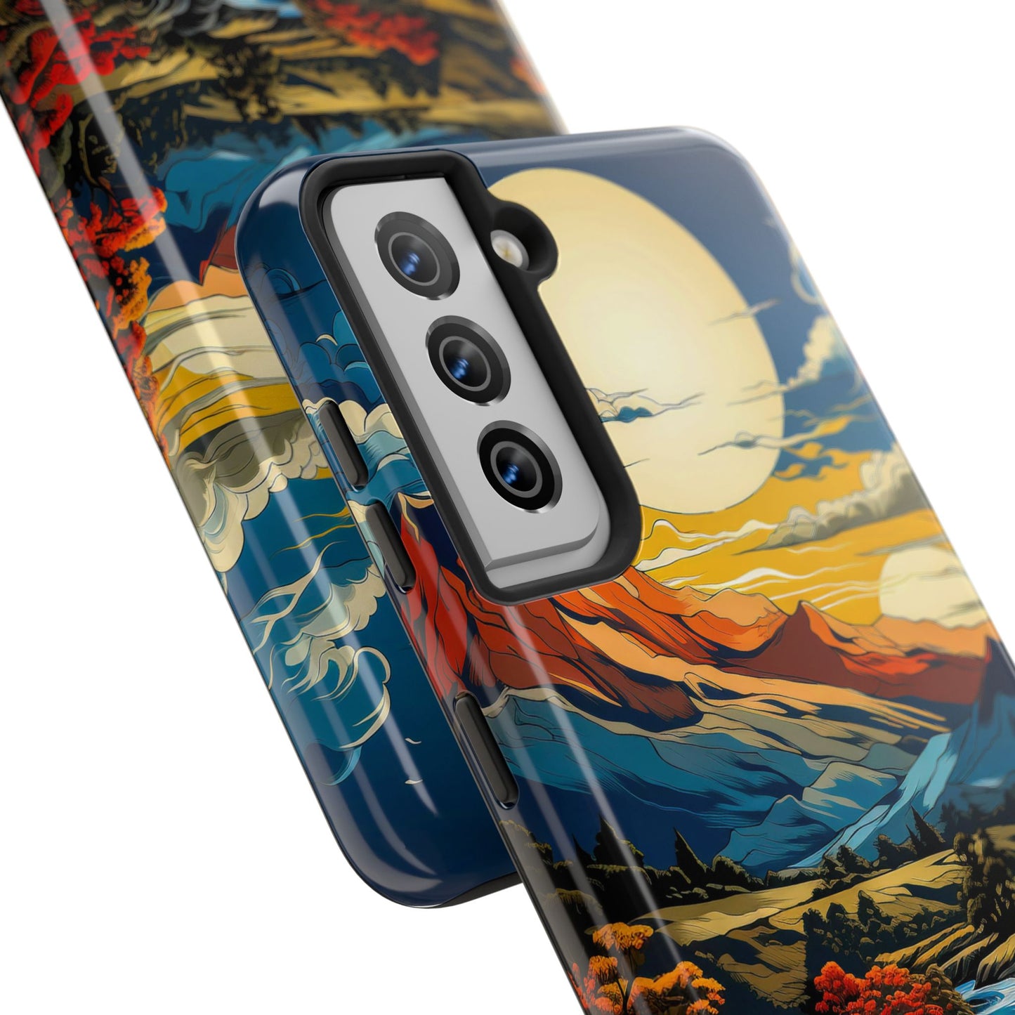 Scenic Landscape Tough Phone Case - Vibrant Nature Design for Adventurers