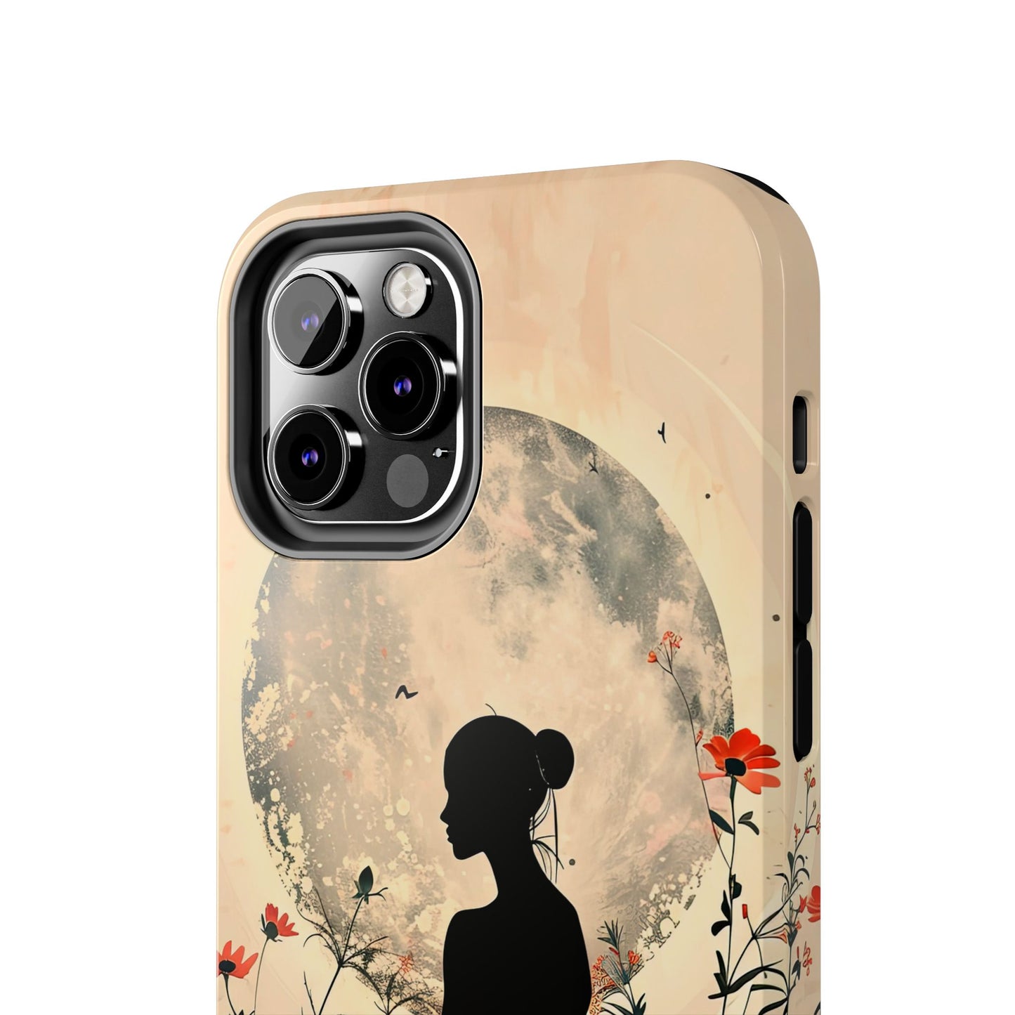 Meditative Vibe Tough Phone Case - Floral Silhouette Design