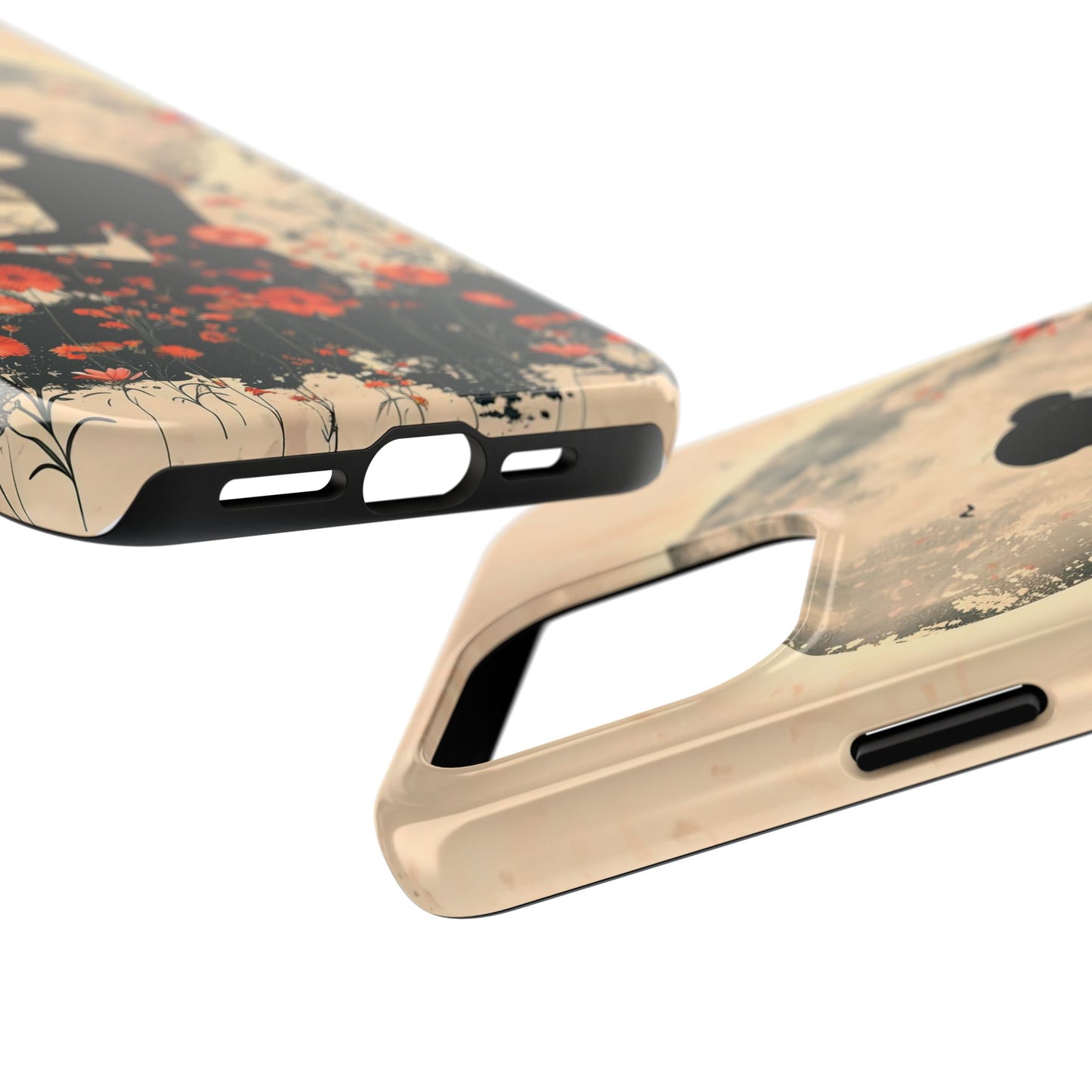 Meditative Vibe Tough Phone Case - Floral Silhouette Design
