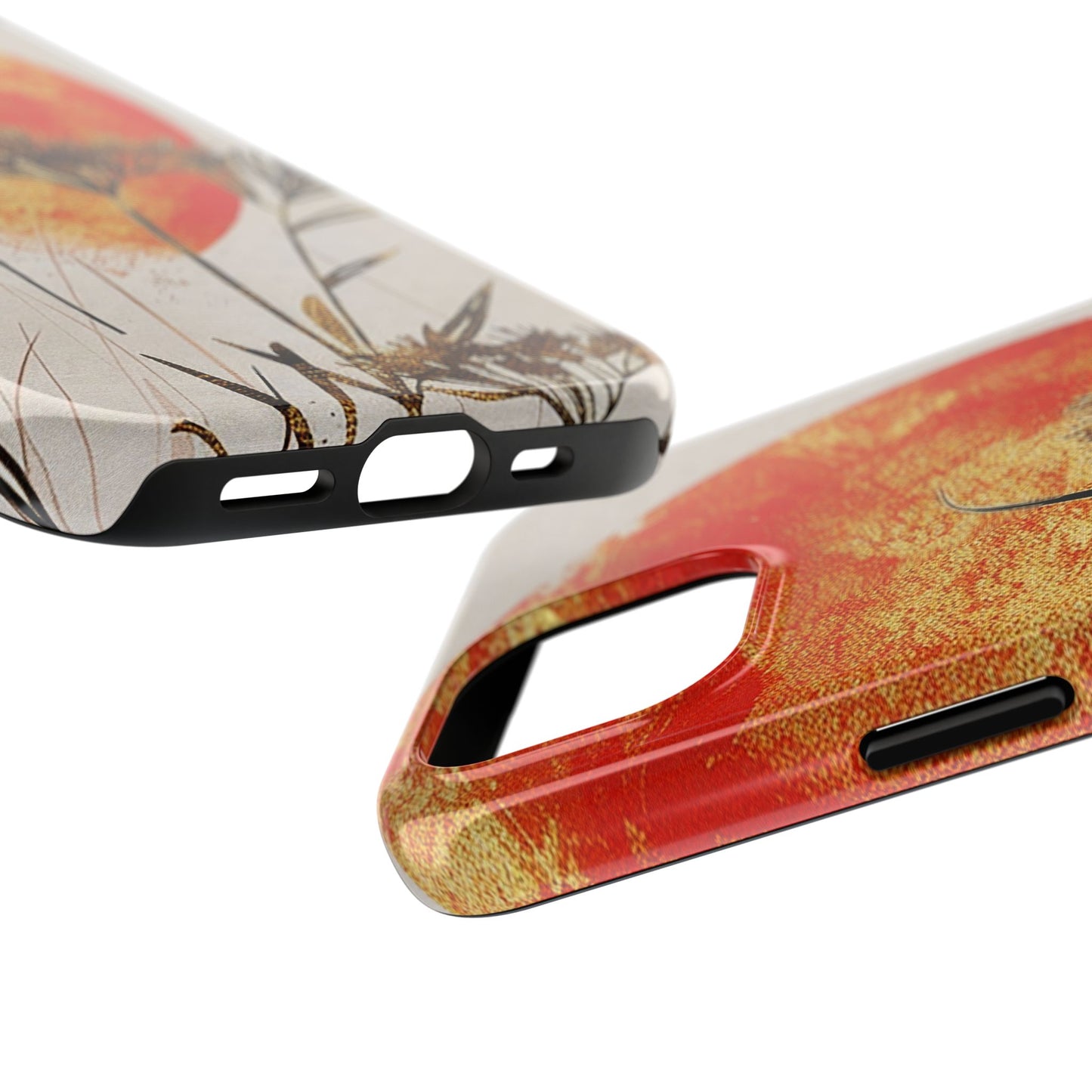 Artistic Floral Tough Phone Case - Sunset Design for Nature Lovers